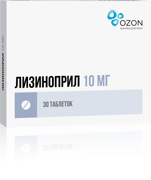 Лизиноприл таблетки 10мг 30шт - купить в Москве лекарство Лизиноприл ...