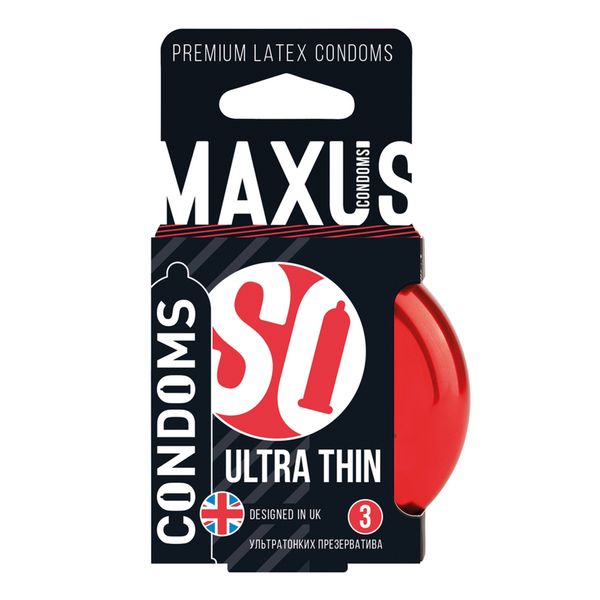 Презервативы ультратонкие гладкие Ultra thin Maxus/Максус 3шт