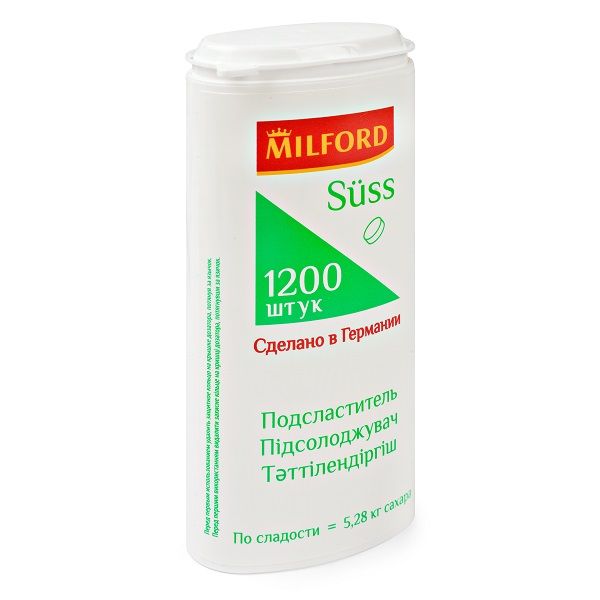 Подсластитель (заменитель сахара) таб. в дозаторе Зюсс Милфорд 1200шт милфорд подсластитель табл 650