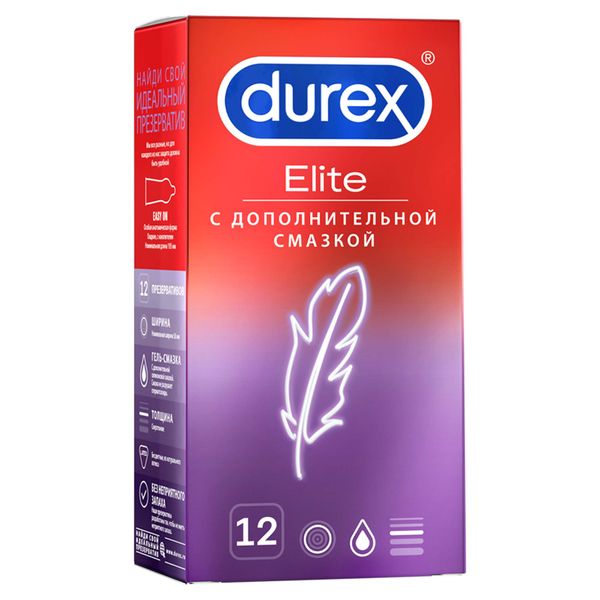 Презервативы сверхтонкие Elite Durex/Дюрекс 12шт комплект презервативы durex invisible xxl ультратонкие 3 шт х 2 уп