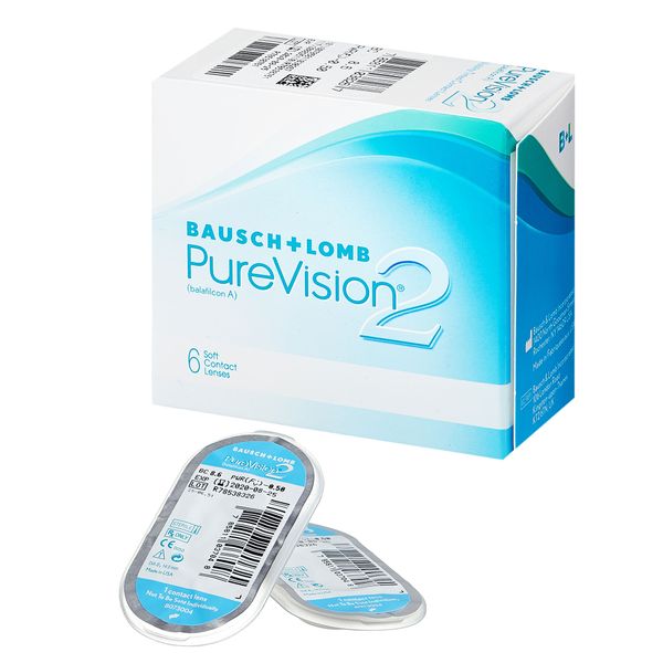 Линзы контактные для коррекции зрения PureVision 2 HD (0.00/8.6) 6шт фото №2