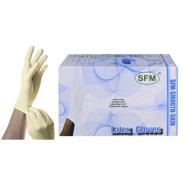 Перчатки SFM Hospital (СФМ Госпиталь) смотровые нестерильные  опудренные р.S (6-7) 100 шт.