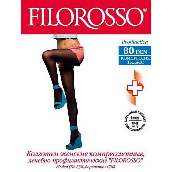 Колготки лечебно-профилактические 80 den 1 класс Filorosso/Филороссо Profilactica, черный, р.5 фото №5