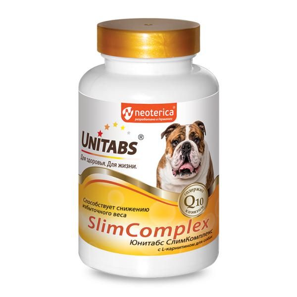 SlimComplex с Q10 Unitabs таблетки для собак 100шт immunocomplex с q10 unitabs таблетки для маленьких собак 100шт