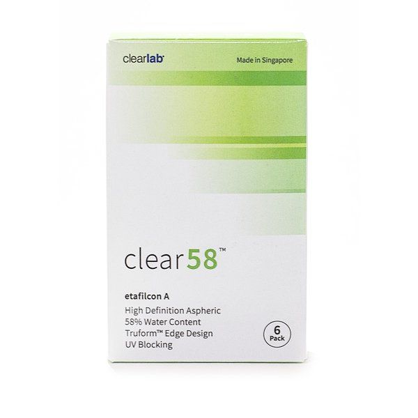 Линзы контактные ClearLab Clear 58 (8.7/-2,25) 6шт линзы контактные clearlab clear 55a 8 7 4 00 6шт