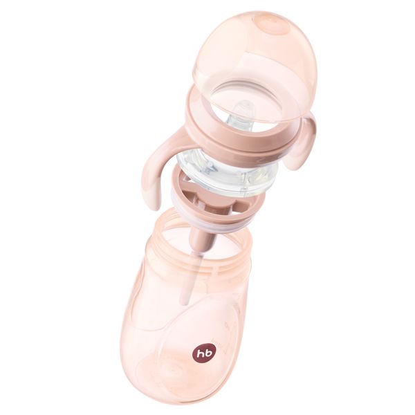 Бутылочка антиколиковая с ручками и силиконовой соской розовый Happy Baby/Хэппи Беби 300мл фото №6