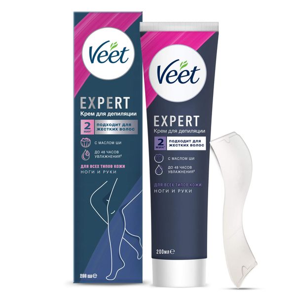 Крем для депиляции ног и рук для всех типов кожи Expert Veet/Вит туба 200мл