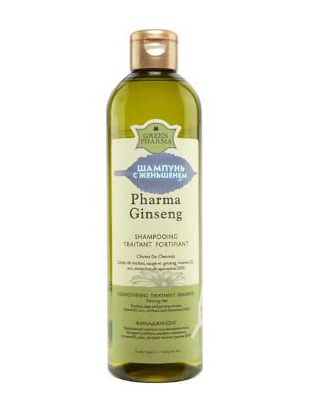 Шампунь GREEN PHARMA (Грин фарма) укрепляющий против выпадения волос Pharma Ginseng 500 мл