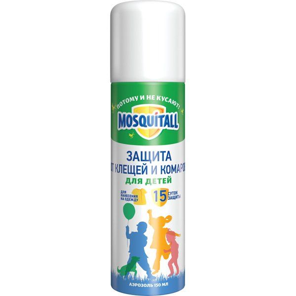 Аэрозоль для детей защита от клещей и комаров Mosquitall/Москитол 150мл