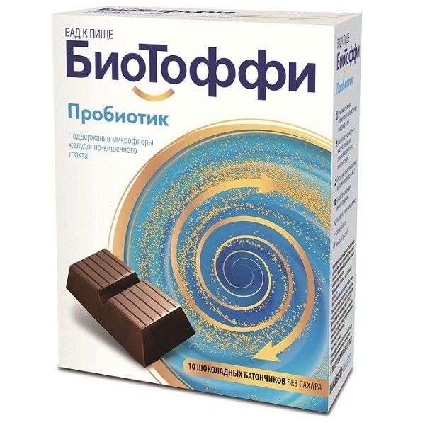 БиоТоффи Пробиотик шоколадный батончик без сахара 5г 10шт БАД KRAS prehrambena industrija d. d