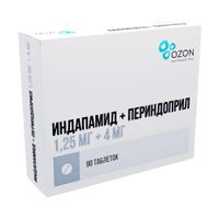 Индапамид+Периндоприл таблетки 1,25мг+4мг 90шт миниатюра фото №2