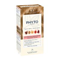 Набор Phyto/Фито: Краска-краска для волос 50мл тон 8.3 Светлый золотистый блонд+Молочко 50мл+Маска-защита цвета 12мл+Перчатки