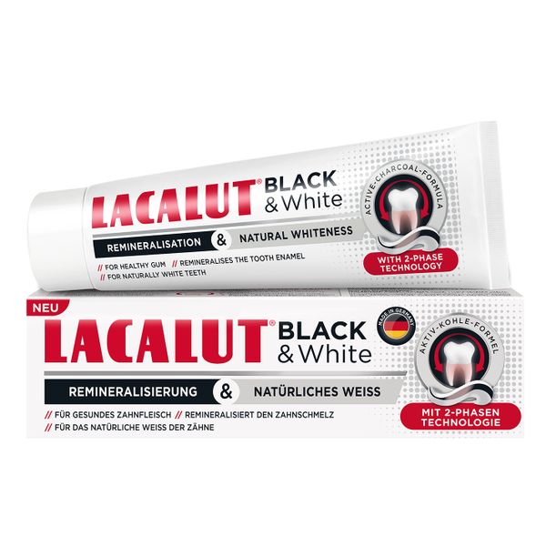 Паста зубная Black&White Lacalut/Лакалют 75мл Dr.Theiss Naturwaren GmbH 572641 Паста зубная Black&White Lacalut/Лакалют 75мл - фото 1