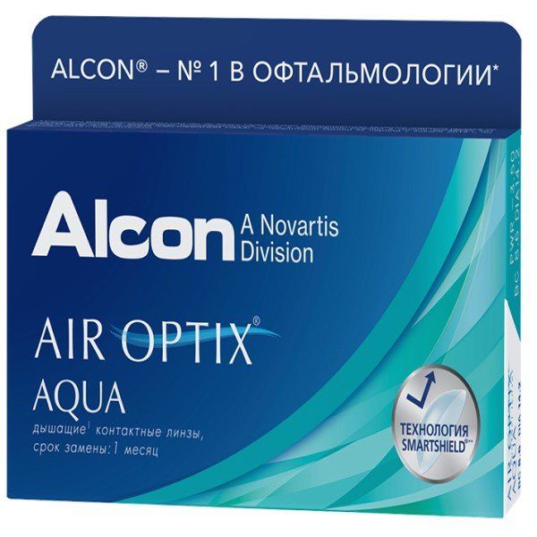Контактные линзы air optix aqua 3 шт 8,6, -0,25 alcon
