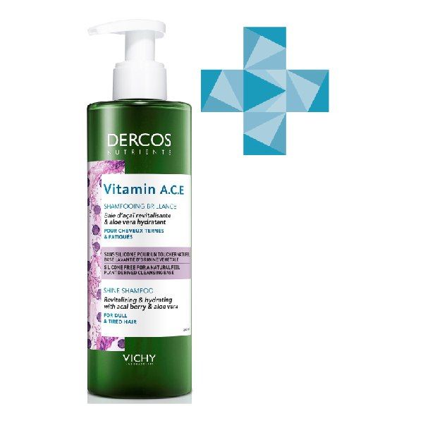 Шампунь для блеска волос Dercos Nutrients Vitamin Vichy/Виши 250мл