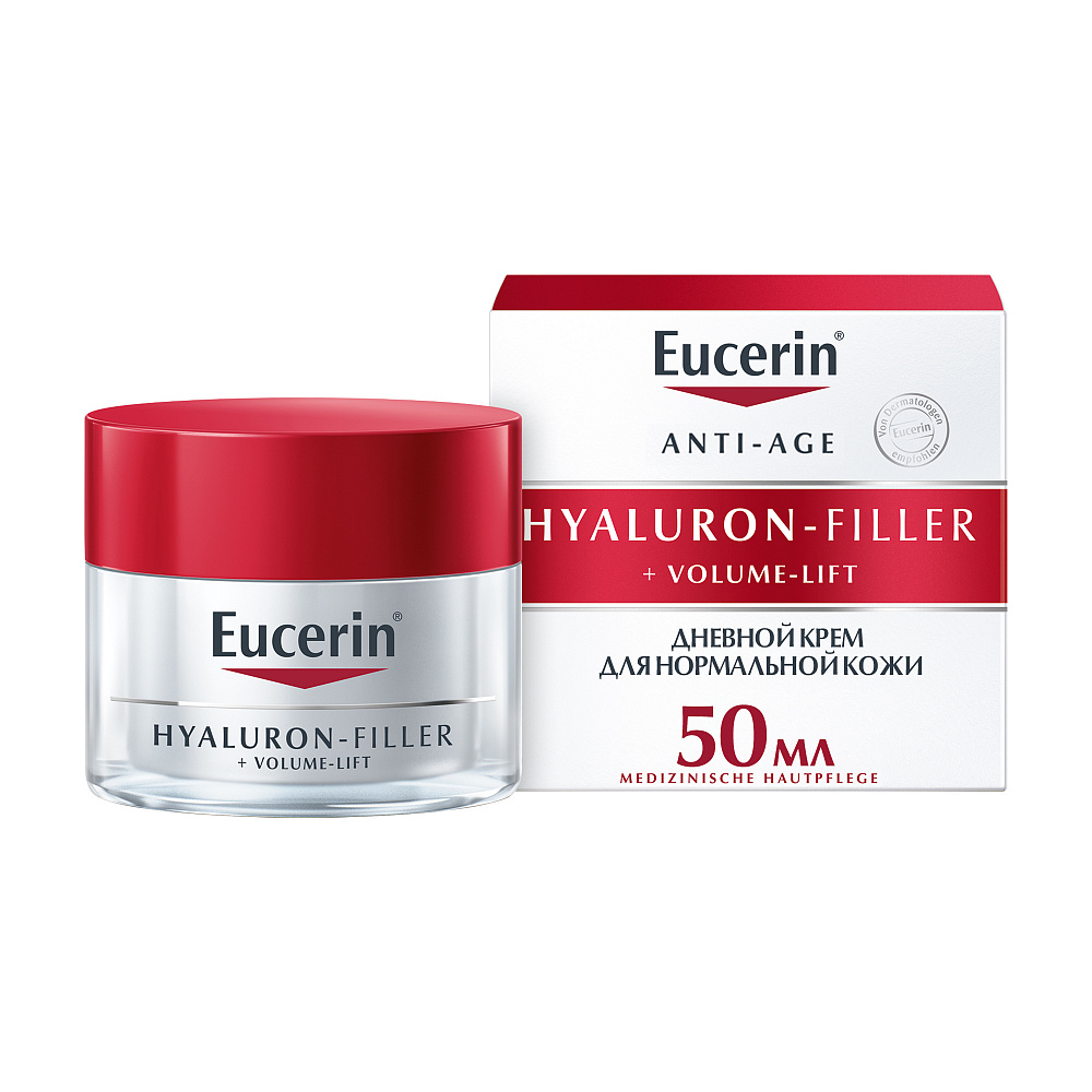 Крем для нормальной и комбинированной кожи дневной  Hyaluron-Filler+Volume-Lift Eucerin/Эуцерин 50мл купить в Москве, честные  отзывы покупателей