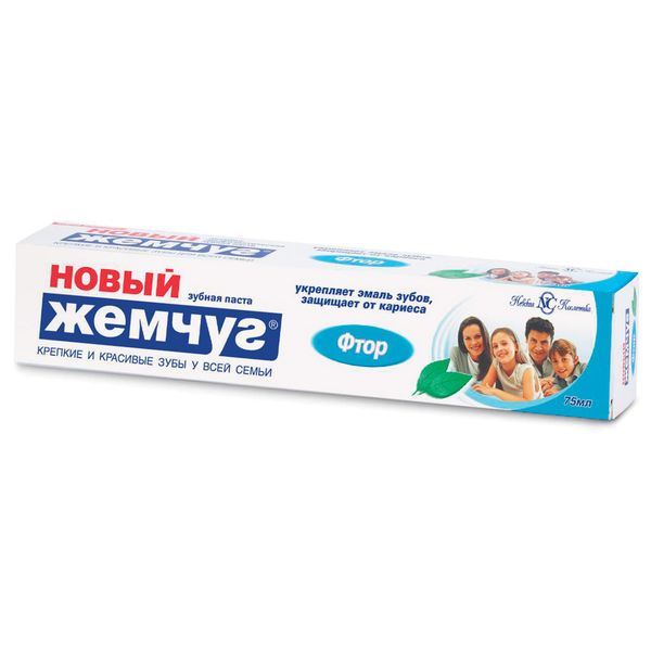 цена Паста зубная фтор Новый жемчуг 75мл