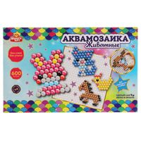 Набор для детского творчества: Аквамозаика 600 бусин Животные Мультиарт (AQUABEADS600-MULART4)