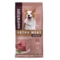 Корм сухой для взрослых собак средних пород старше 1г с говядиной Black angus Extra Meat Мираторг 10кг