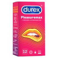 Презервативы с ребрами и пупырышками Pleasuremax Durex/Дюрекс 12шт