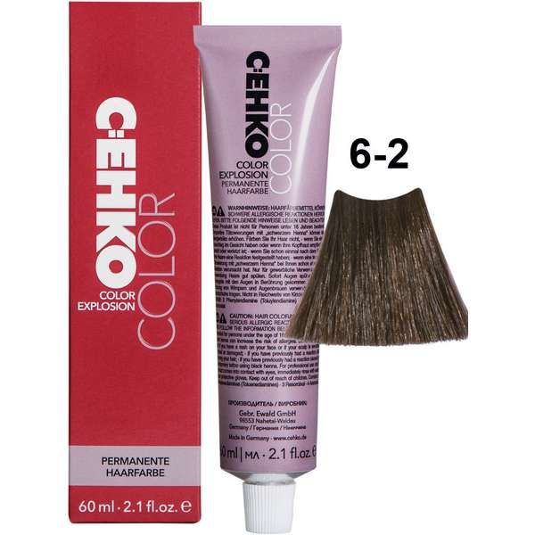 Крем-краска для волос 6/2 Темно-пепельный блондин Color Explosion C:ehko 60мл