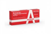 Валсартан+Гидрохлортиазид-Акрихин таблетки п/о плен. 160мг+12,5мг 28шт, миниатюра фото №2