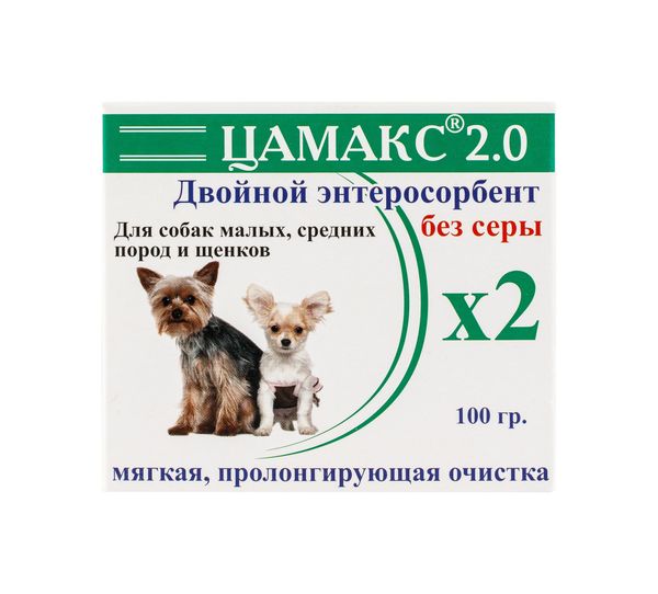Цамакс для щенков мелких собак двойной энтеросорбент без серы 100г