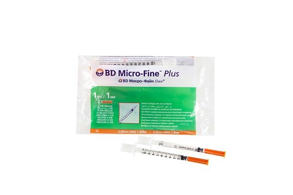 Шприц инсулиновый U-100 Micro-Fine Plus BD/БиДи 0,30х8мм 1мл 10шт (320929)