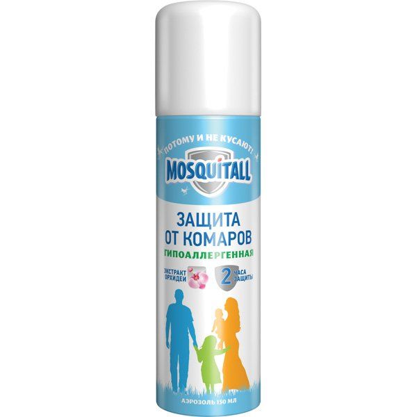 Аэрозоль от комаров гипоаллергенная защита Mosquitall/Москитол 150мл