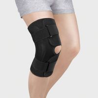 Бандаж на коленный сустав разъемный с полицентрическими шарнирами Экотен KS-050, черный, р. L миниатюра