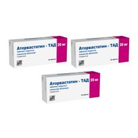 3Х Аторвастатин-ТАД таблетки п/о плен. 20мг 30шт
