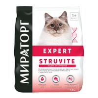 Корм сухой для взрослых кошек при мочекаменной болезни струвитного типа Expert Мираторг 1,5кг