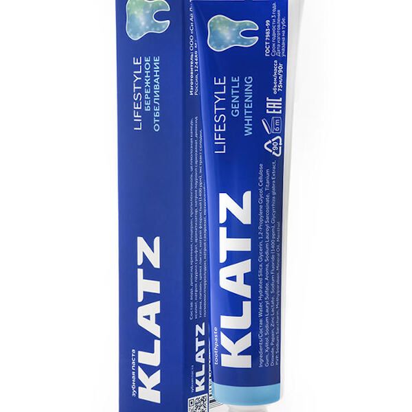 цена Паста зубная Lifestyle Бережное отбеливание Klatz 75мл
