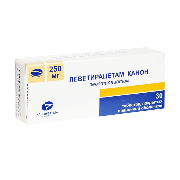 Леветирацетам-Канон таблетки п/о плен. 250мг 30шт