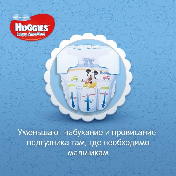 Подгузники Huggies/Хаггис Ultra Comfort для мальчиков 5 (12-22кг) 15 шт. фото №3