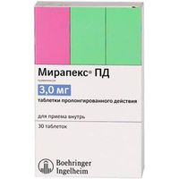 Мирапекс ПД таблетки с пролонгированным высвобождением 3мг 30шт