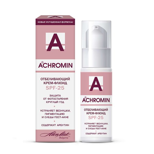Крем-флюид отбеливающий с УФ-защитой SPF25 Ахромин туба 50мл 363₽