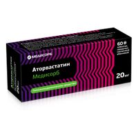 Аторвастатин Медисорб таблетки п/о плен. 20мг 60шт