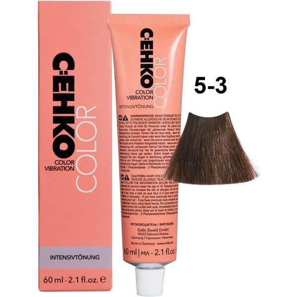 Крем тонирующий для волос 5/3 Светло-золотисто коричневый Color Vidration C:ehko 60мл