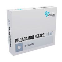 Индапамид ретард таблетки с пролонгированным высвобождением п/о плен. 1,5мг 60шт