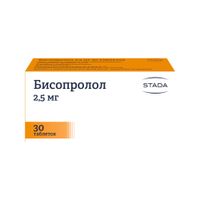 Бисопролол таблетки п/о плен. 2,5мг 30шт