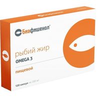 Рыбий жир пищевой Биафишенол капсулы 350мг 120шт