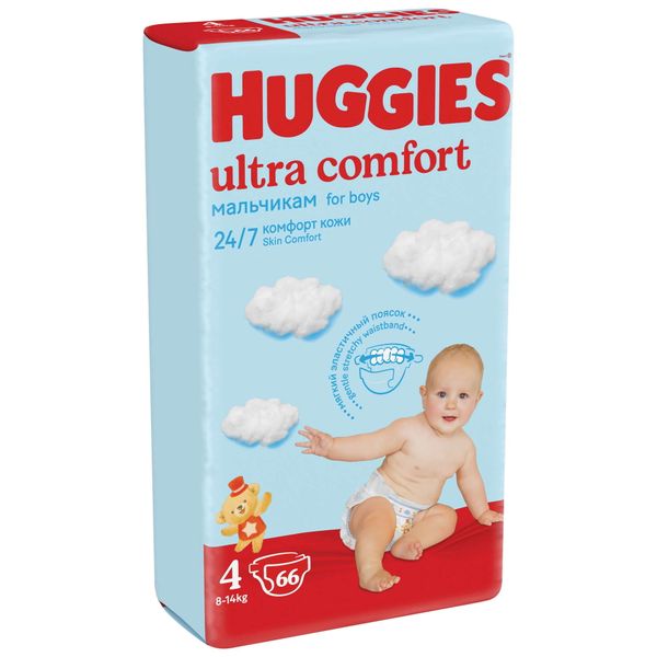 Подгузники для мальчиков Ultra Comfort Huggies/Хаггис 8-14кг 66шт р.4 фото №2