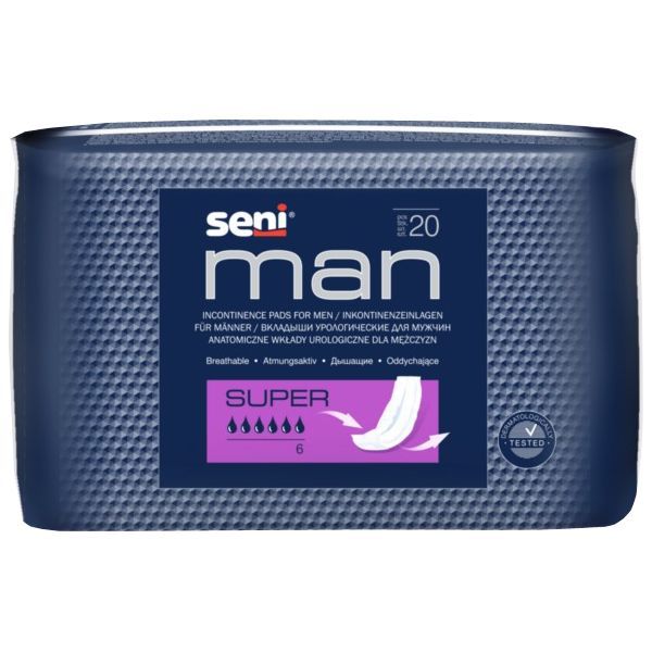 Прокладки Seni (Сени) Man Super урологические 800 мл 20 шт. TZMO S.A. 573881 Прокладки Seni (Сени) Man Super урологические 800 мл 20 шт. - фото 1
