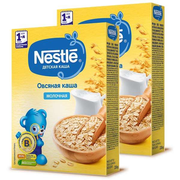 Каша сухая молочная Овсяная с бифидобактериями Nestle/Нестле 220г фото №2
