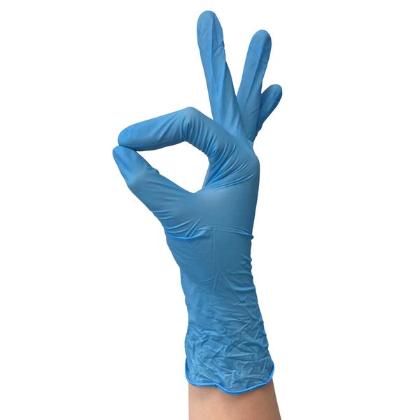Перчатки смотровые нитриловые неопудренные текстурированные нестерильные голубые mediOk 50 пар р.XS