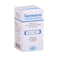 Тиепенем порошок для приг. раствора для инфузий фл. 500мг+500мг 20мл