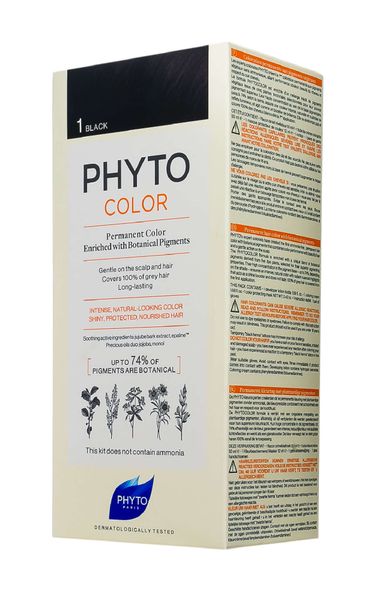 Краска для волос Phytocolor Phyto/Фито 185мл тон 1 Черный фото №4