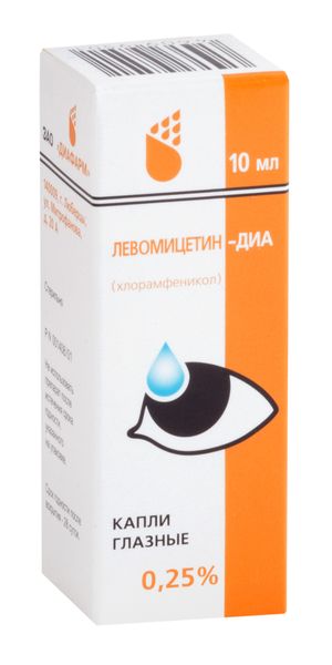 Левомицетин-Диа капли глазные 0,25% 10мл