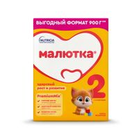 Смесь молочная сухая последующая адаптированная с пребиотиками 2 Малютка 900г